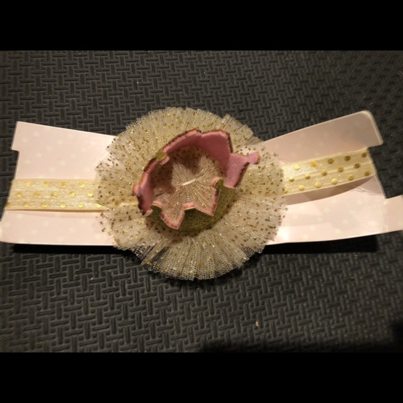 NWT Mud Pie gold sparkle tutu birthday crown baby girl headband - Picture 2 of 2